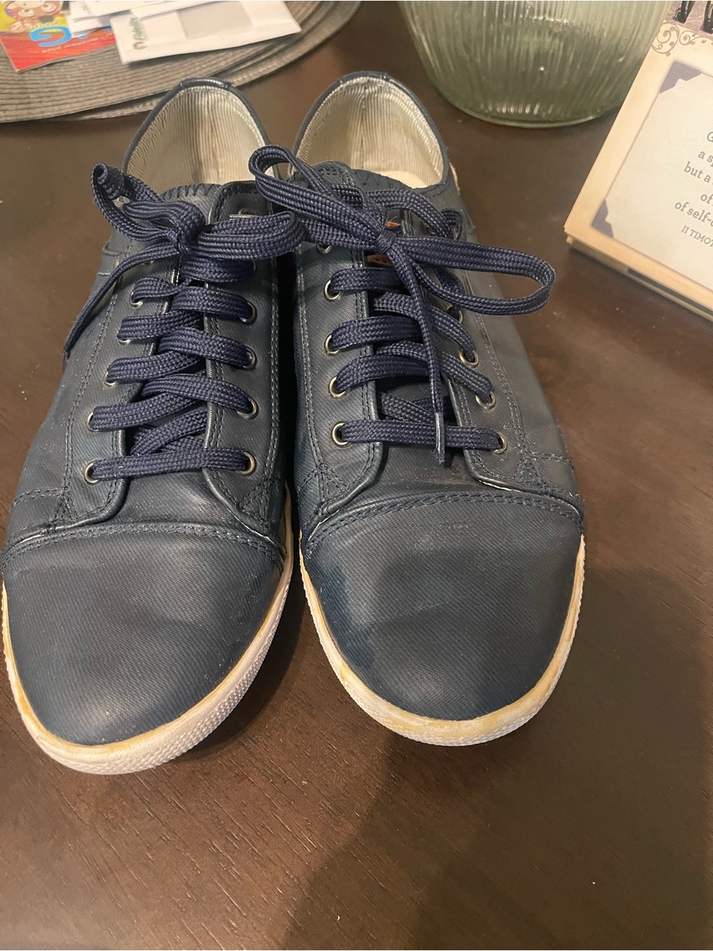 Men's Navy Low-Top Lace-Up Sneakers